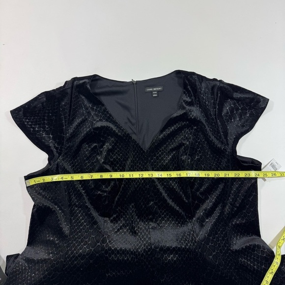 New Lane Bryant Velvet Textured Skater Dress Black - Picture 7 of 8